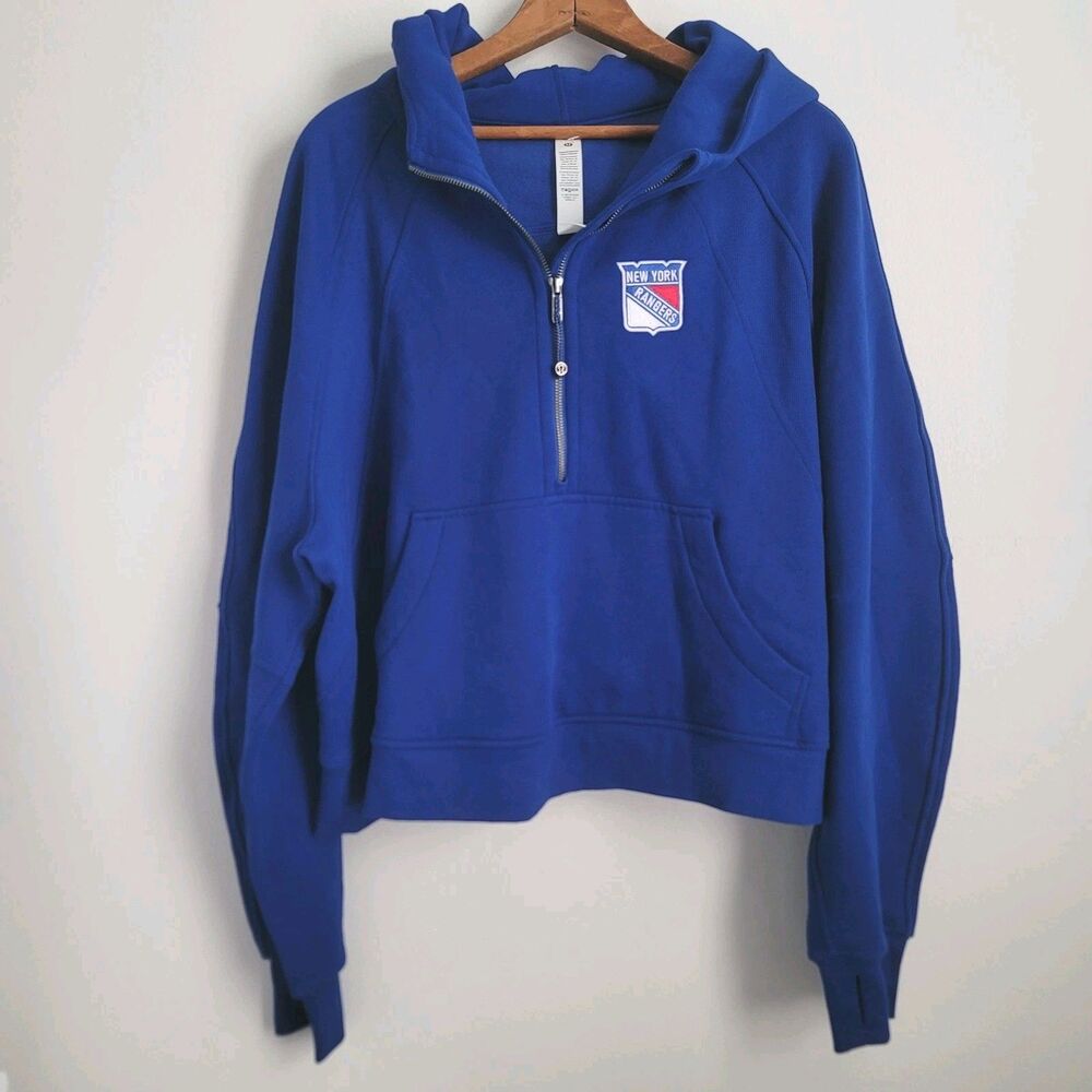 NWT Lululemon Women's Rangers Blue Scuba Oversized Half-Zip Hoodie Size XL 2XL